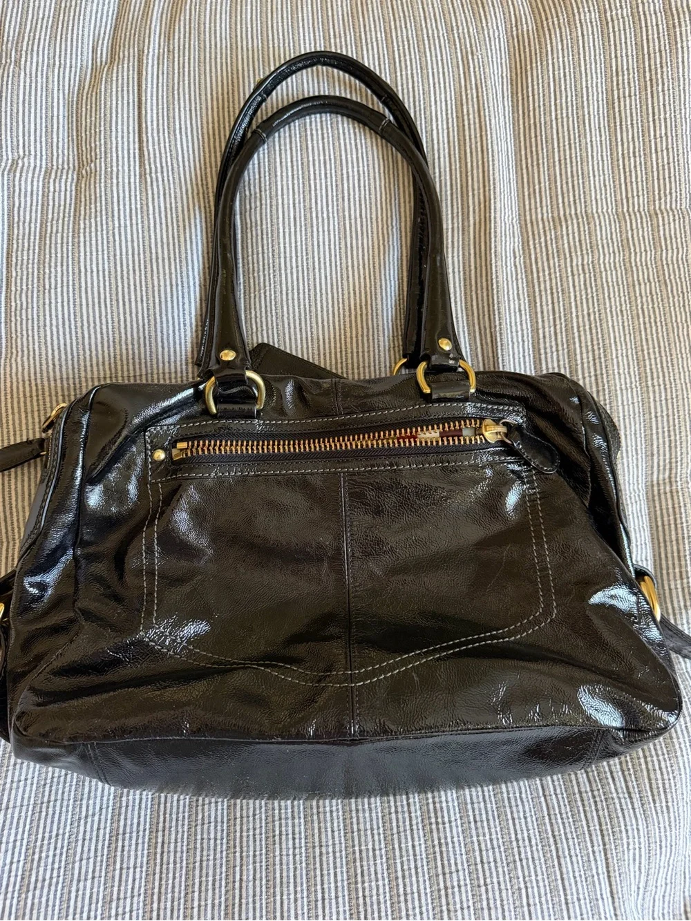 COACH BLEECKER STREET LEGACY PATENT PEYTON LIMITED EDITION SATCHEL BAG F13051